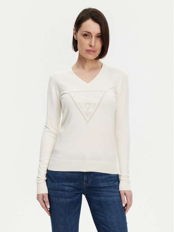 Свитер обычного кроя W5GR19 Z2NQ2 Guess, экрю 
Свитер обычного кроя W5GR19 Z2NQ2 Guess, экрю