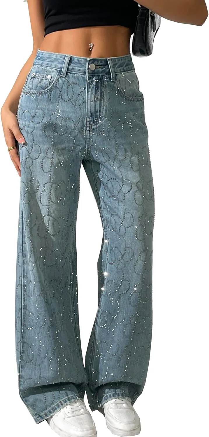 Heipeiwa Женские джинсы с пайетками Wide Leg Baggy High Waist
Heipeiwa Женские джинсы с пайетками Wide Leg Baggy High Waist