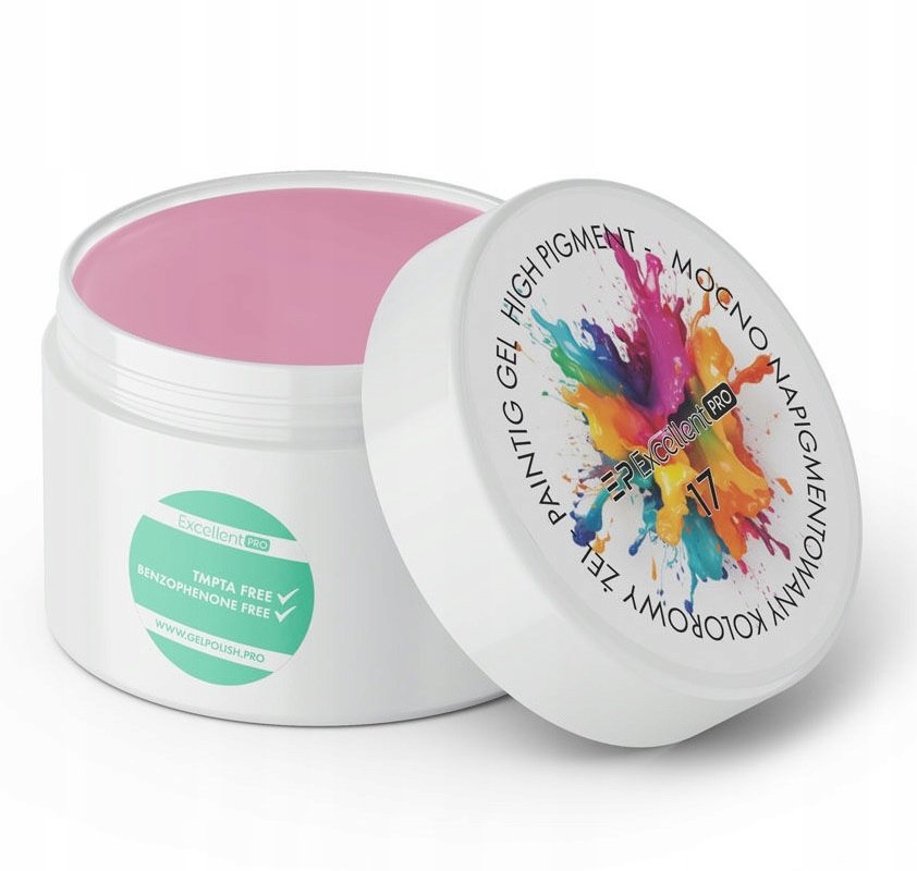 Excellent Painting Gel Высокопигментированный декоративный гель 17 светло-розовый 5 мл
Excellent Painting Gel Высокопигментированный декоративный гель 17 светло-розовый 5 мл