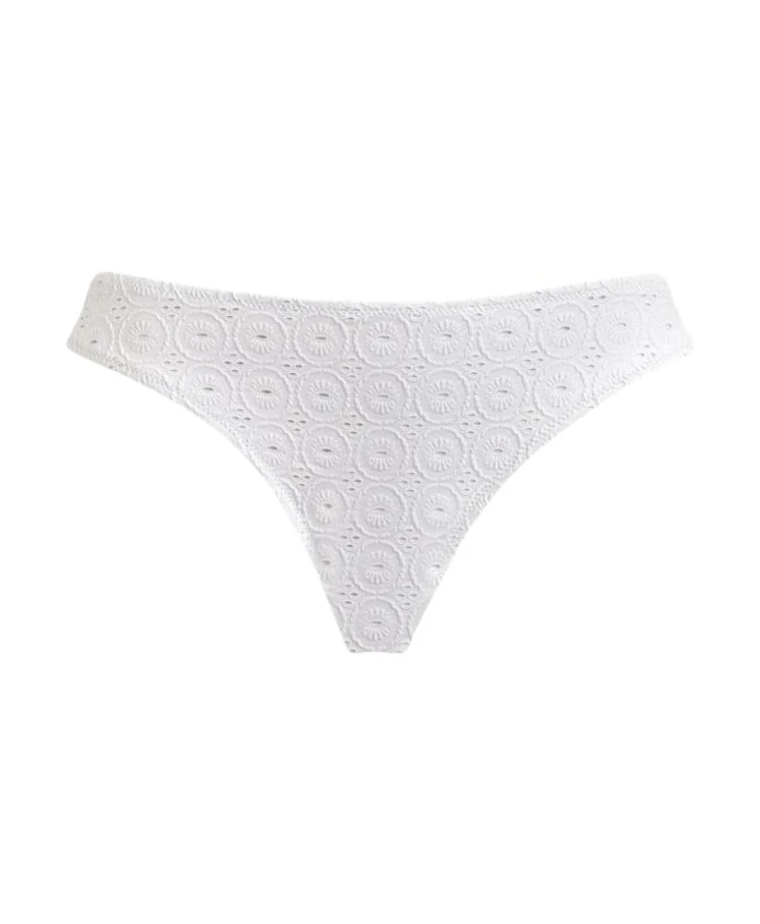 Женские бикини-трусики средней длины с вышивкой английской бродери Vilebrequin, белый
Женские бикини-трусики средней длины с вышивкой английской бродери Vilebrequin, белый