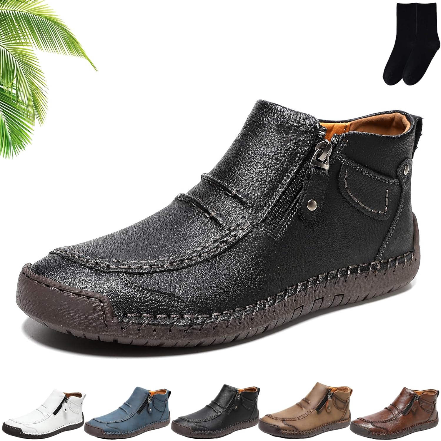 Мужские удобные сандалии для вождения из ручной работы из кожи с боковой молнией, мужская обувь ручной работы с ортопедической стелькой, повседневные удобные средние ботинки на плоской подошве с поддержкой свода стопы Xylawave, черный
Мужские удобные сандалии для вождения из ручной работы из кожи с боковой молнией, мужская обувь ручной работы с ортопедической стелькой, повседневные удобные средние ботинки на плоской подошве с поддержкой свода стопы Xylawave, черный