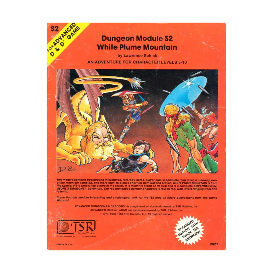 Модуль White Plume Mountain (8th Printing, Orange), Advanced Dungeons & Dragons (1st Edition) - Modules & Adventures - S Series
Модуль White Plume Mountain (8th Printing, Orange), Advanced Dungeons & Dragons (1st Edition) - Modules & Adventures - S Series