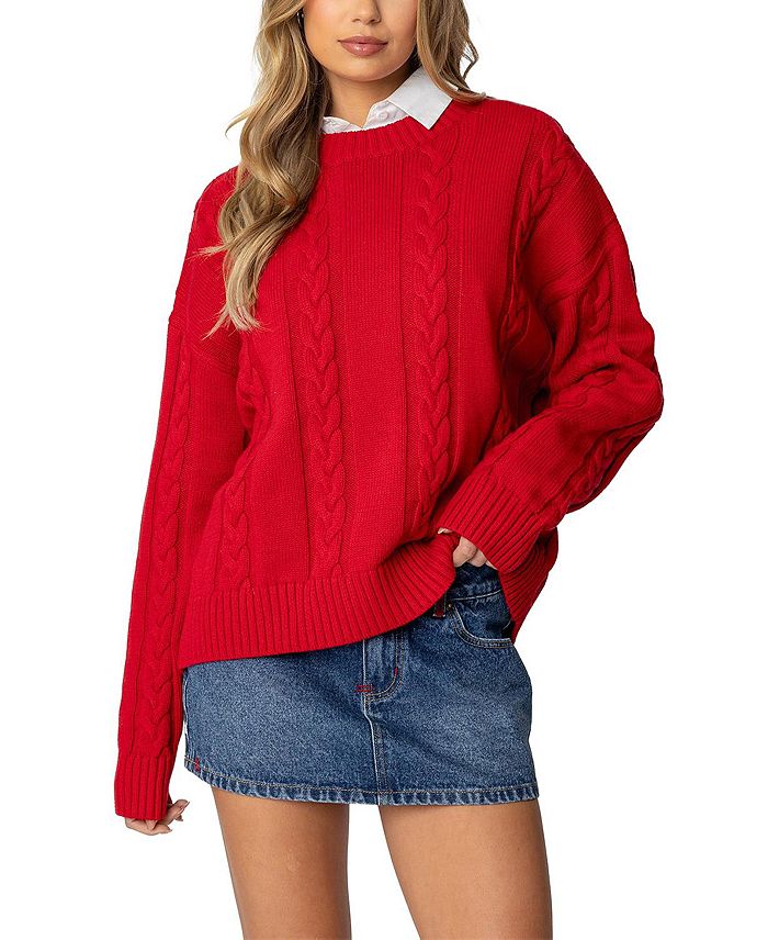 Акация Оверсайз свитер с косами Edikted, красный
Акация Оверсайз свитер с косами Edikted, красный