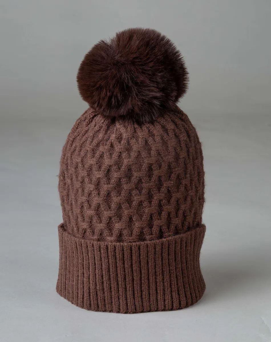 Женская шерстяная шапка с помпоном из меха рекса De la Roca, коричневый
Женская шерстяная шапка с помпоном из меха рекса De la Roca, коричневый