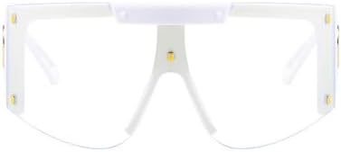 Мужские солнцезащитные очки-маска для женщин, модные цельные квадратные солнцезащитные очки для мужчин и женщин, большие очки с защитой от УФ-излучения UV400 MTZJH, White Clear
Мужские солнцезащитные очки-маска для женщин, модные цельные квадратные солнцезащитные очки для мужчин и женщин, большие очки с защитой от УФ-излучения UV400 MTZJH, White Clear