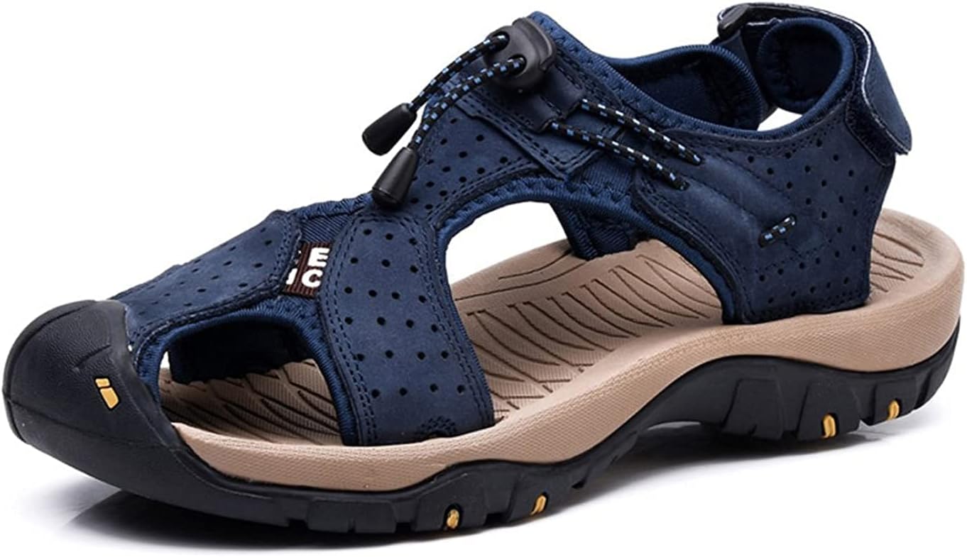 Мужские кожаные сандалии для активного отдыха Asifn, водонепроницаемые, с закрытым носком, для спорта, прогулок, рыбалки и летнего альпинизма, синий
Мужские кожаные сандалии для активного отдыха Asifn, водонепроницаемые, с закрытым носком, для спорта, прогулок, рыбалки и летнего альпинизма, синий