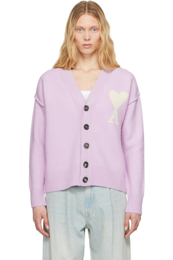 Пурпурный шерстяной кардиган Ami de Coeur AMI Paris
Пурпурный шерстяной кардиган Ami de Coeur AMI Paris