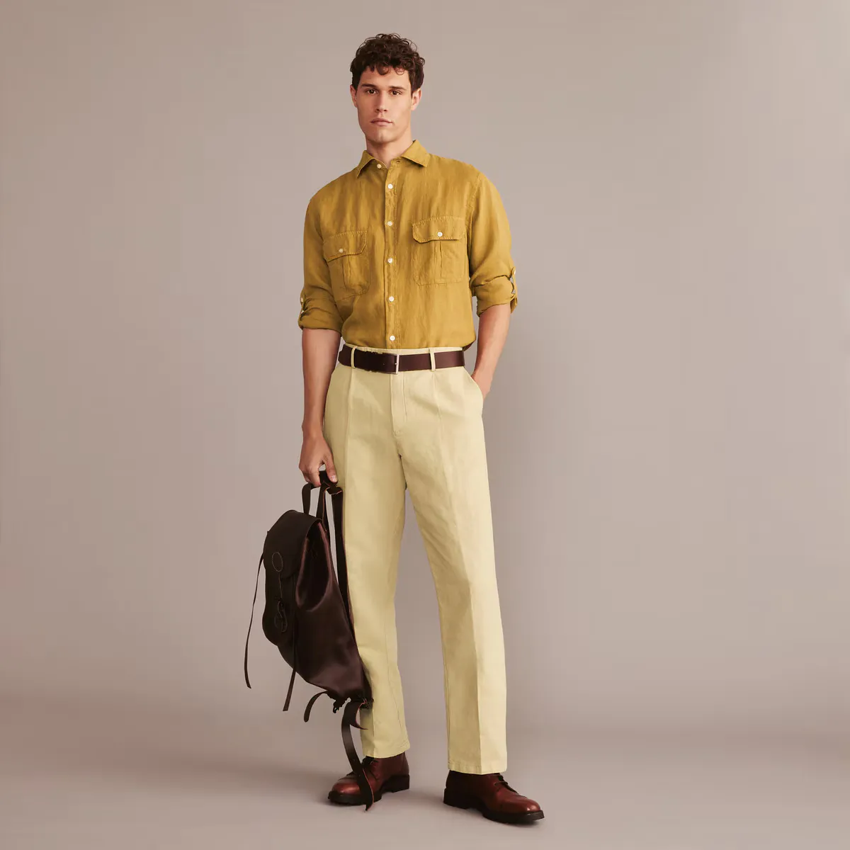 Мужская рубашка из стираного льна Verhunt, светло-коричневый
Мужская рубашка из стираного льна Verhunt, светло-коричневый