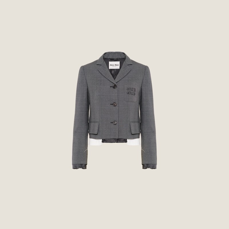 Смирительная куртка в клетку принца Уэльского Miu Miu, серый
Смирительная куртка в клетку принца Уэльского Miu Miu, серый