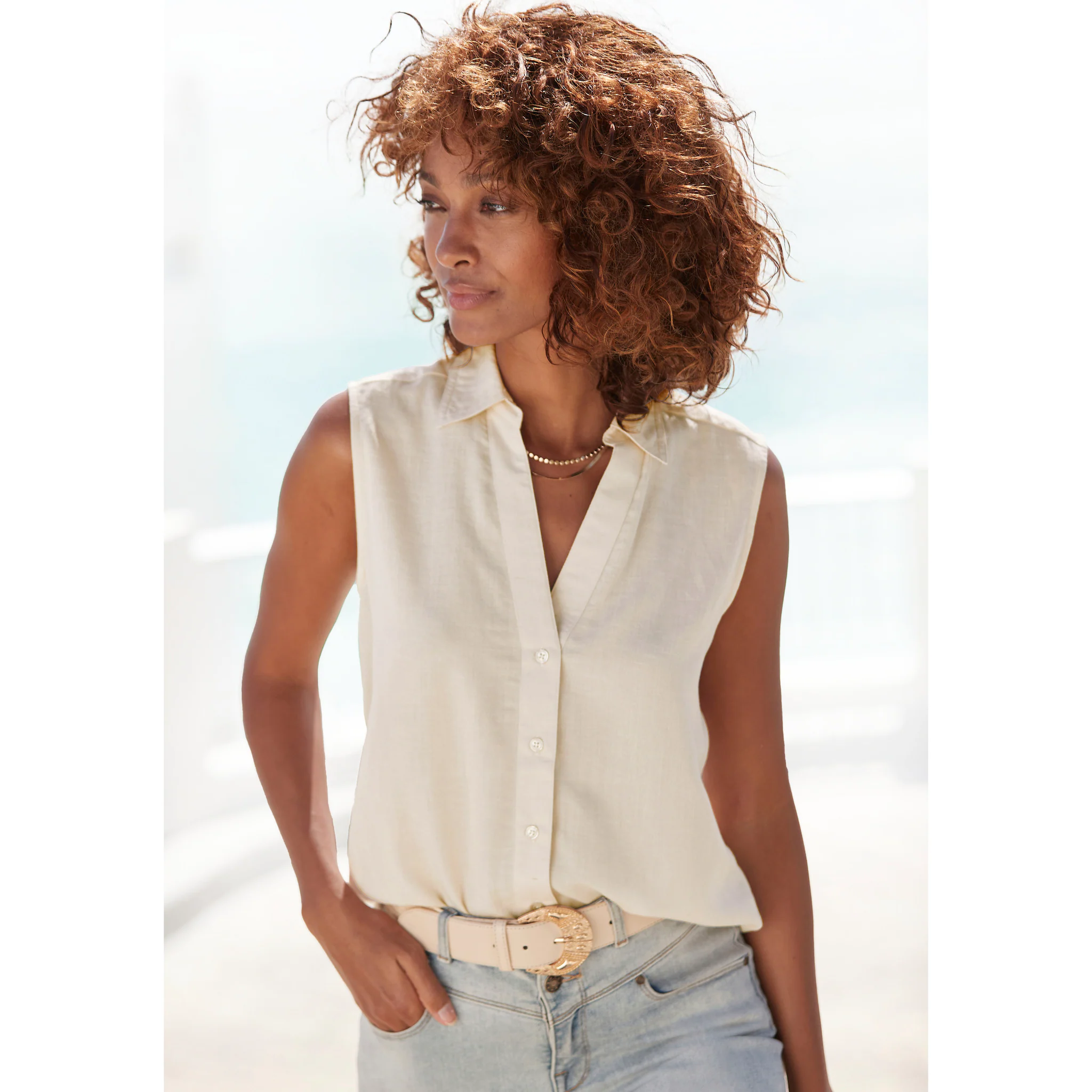 Блузка-топ LASCANA, выполненная из мягкой ткани с содержанием льна, женская блузка с рубашечным воротником, цвет Natur
Блузка-топ LASCANA, выполненная из мягкой ткани с содержанием льна, женская блузка с рубашечным воротником, цвет Natur