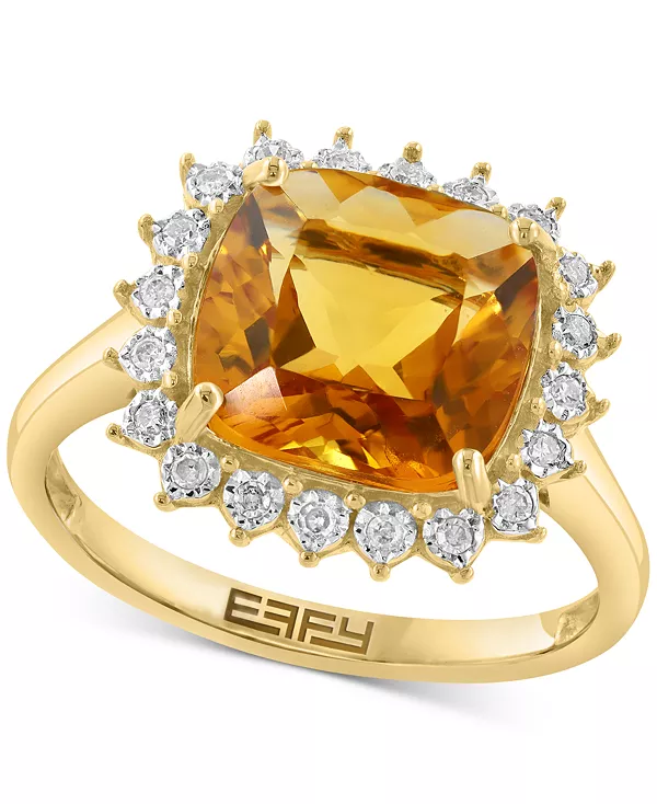 Кольцо с бриллиантом (1/10 карата) и цитрином (3-5/8 карата) из 14-каратного желтого золота Effy Collection, citrine
Кольцо с бриллиантом (1/10 карата) и цитрином (3-5/8 карата) из 14-каратного желтого золота Effy Collection, citrine