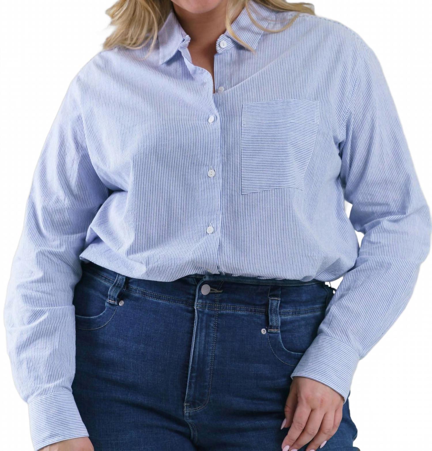 Рубашка Kat в голубой полоске Jill McGowan
Рубашка Kat в голубой полоске Jill McGowan