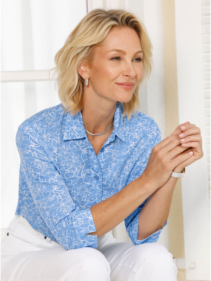 Блузка-рубашка с небесно-голубым и белым принтом WITT WEIDEN
Блузка-рубашка с небесно-голубым и белым принтом WITT WEIDEN