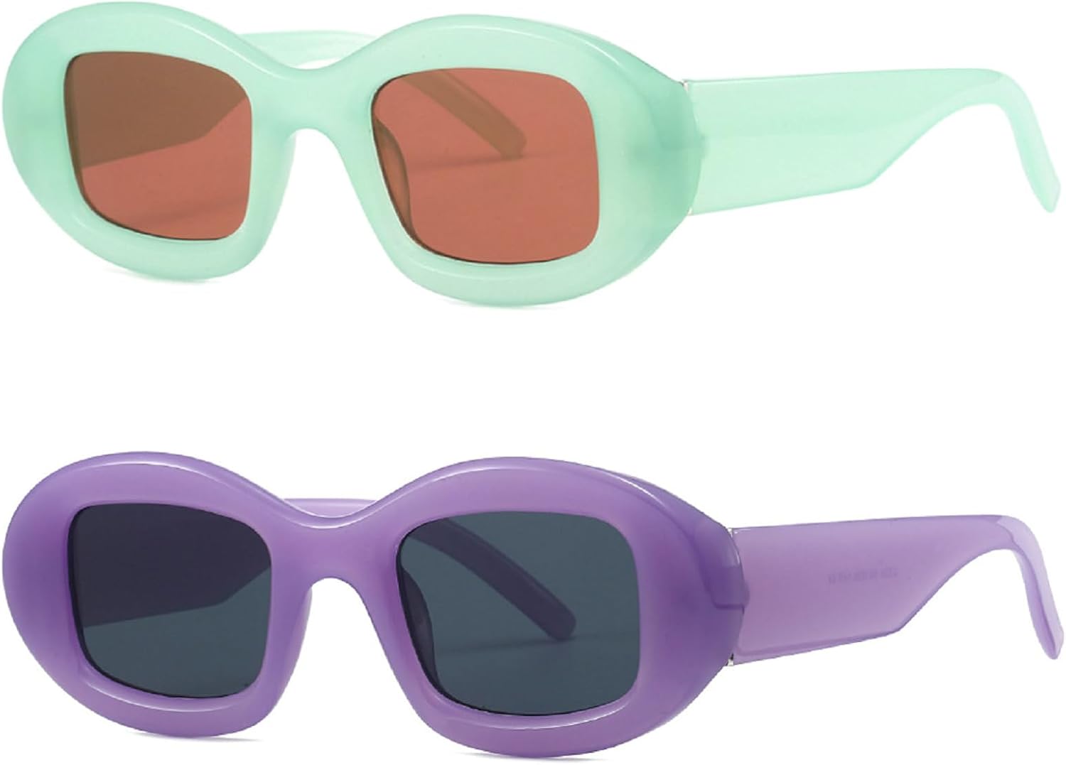 Овальные солнцезащитные очки для женщин, конфетные оттенки, защита от ультрафиолета UV400, ретро-стиль, модные мужские солнцезащитные очки, стильные, забавные, в стиле 90-х, квадратные солнцезащитные очки mincl, 2pcs-green&purple
Овальные солнцезащитные очки для женщин, конфетные оттенки, защита от ультрафиолета UV400, ретро-стиль, модные мужские солнцезащитные очки, стильные, забавные, в стиле 90-х, квадратные солнцезащитные очки mincl, 2pcs-green&purple