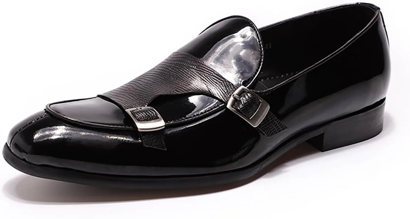 Мужские лоферы Santimon с формальным дизайном, из лакированной кожи, с двойной пряжкой, стиль 'монах'. Удобные модные повседневные лоферы-таксидо для мужчин, черный
Мужские лоферы Santimon с формальным дизайном, из лакированной кожи, с двойной пряжкой, стиль 'монах'. Удобные модные повседневные лоферы-таксидо для мужчин, черный