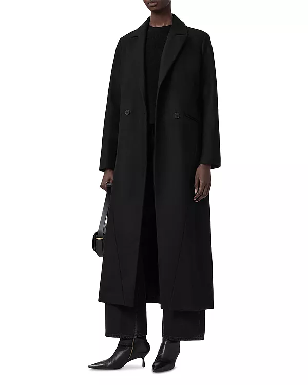 Длинное пальто Nellie из шерстяной смеси Allsaints, черный
Длинное пальто Nellie из шерстяной смеси Allsaints, черный