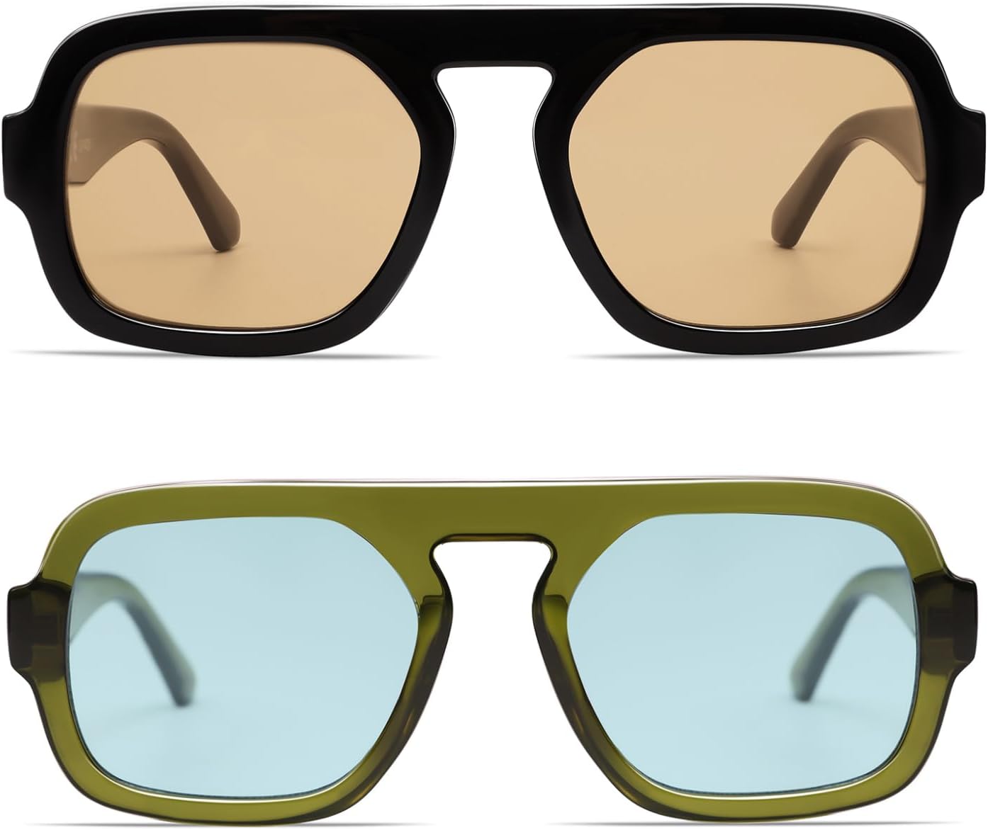 Солнцезащитные очки-авиаторы VANLINKER большого размера в стиле ретро, квадратной формы, для женщин и мужчин, винтажный стиль 70-х, модные большие очки с плоской верхней частью VL9826, 2 Pack-c2c13-black/Brown&green/Light Blue
Солнцезащитные очки-авиаторы VANLINKER большого размера в стиле ретро, квадратной формы, для женщин и мужчин, винтажный стиль 70-х, модные большие очки с плоской верхней частью VL9826, 2 Pack-c2c13-black/Brown&green/Light Blue