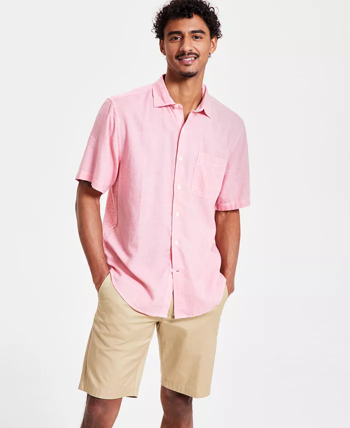 Мужская льняная рубашка с коротким рукавом Sand Desert Tommy Bahama, розовый 
Мужская льняная рубашка с коротким рукавом Sand Desert Tommy Bahama, розовый