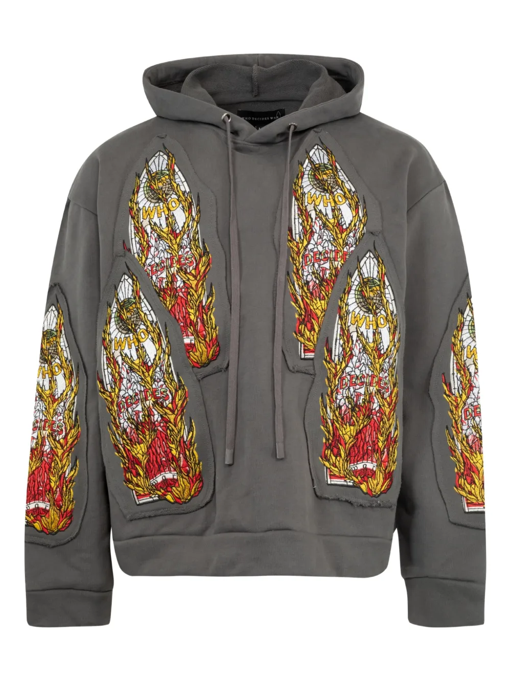 Худи с графичным принтом Who Decides War, серый
Худи с графичным принтом Who Decides War, серый