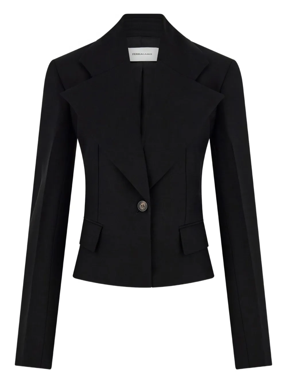 Укороченный пиджак Ferragamo, черный
Укороченный пиджак Ferragamo, черный