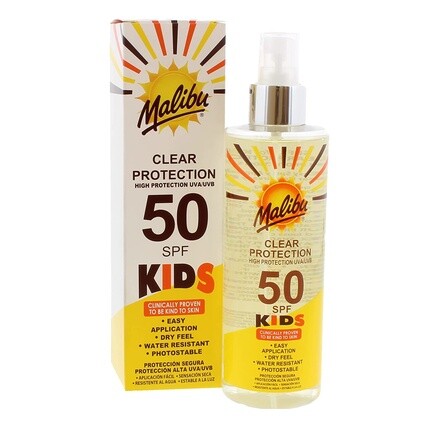 Malibu Kids Прозрачный защитный спрей SPF 50 250 мл
Malibu Kids Прозрачный защитный спрей SPF 50 250 мл