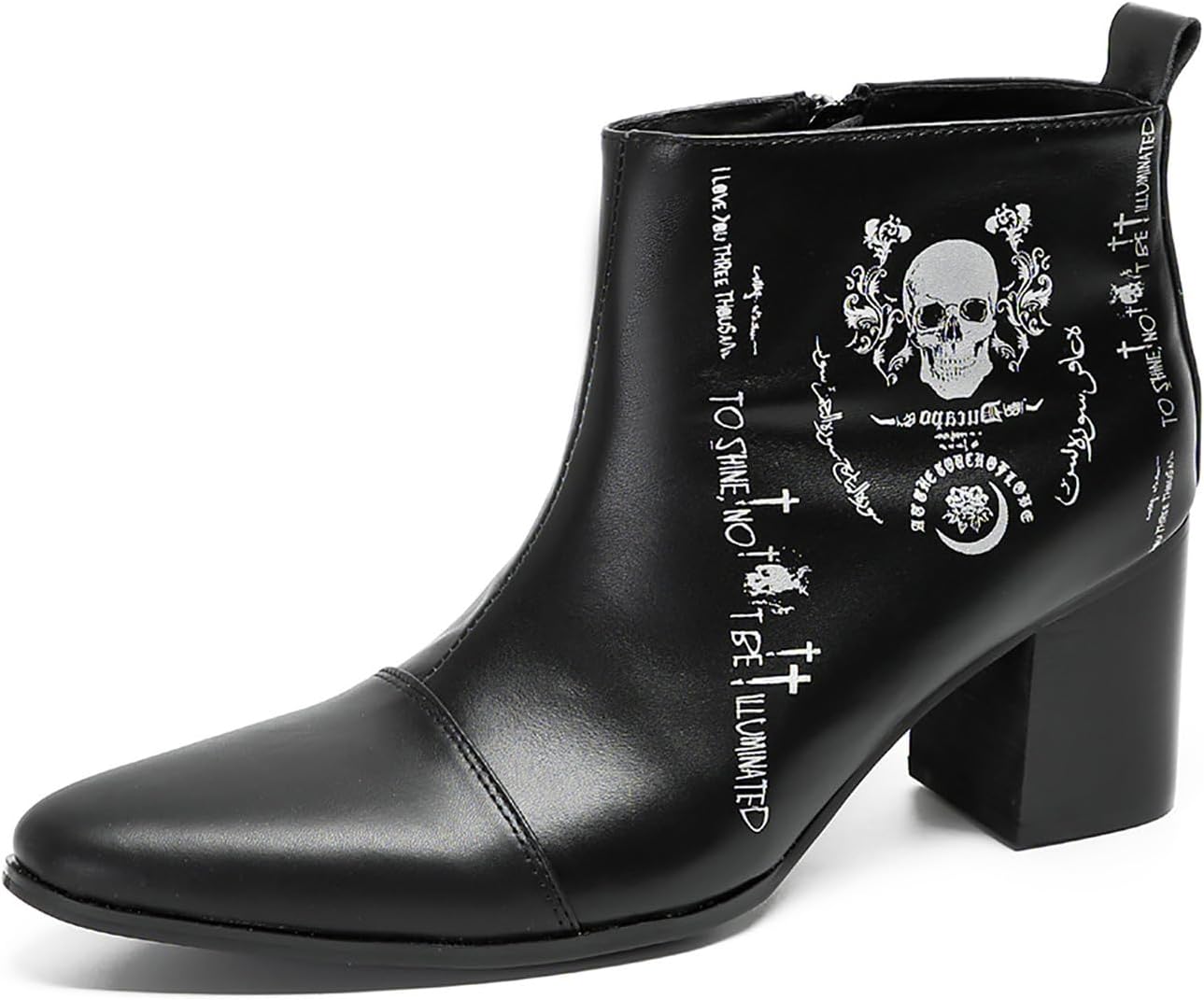 Мужские ботинки Santimon Chelsea - черные кожаные ковбойские ботинки для вечеринок, Хэллоуина, мотоцикла и рока - модные западные повседневные ботинки до щиколотки с молниями, с черепом
Мужские ботинки Santimon Chelsea - черные кожаные ковбойские ботинки для вечеринок, Хэллоуина, мотоцикла и рока - модные западные повседневные ботинки до щиколотки с молниями, с черепом