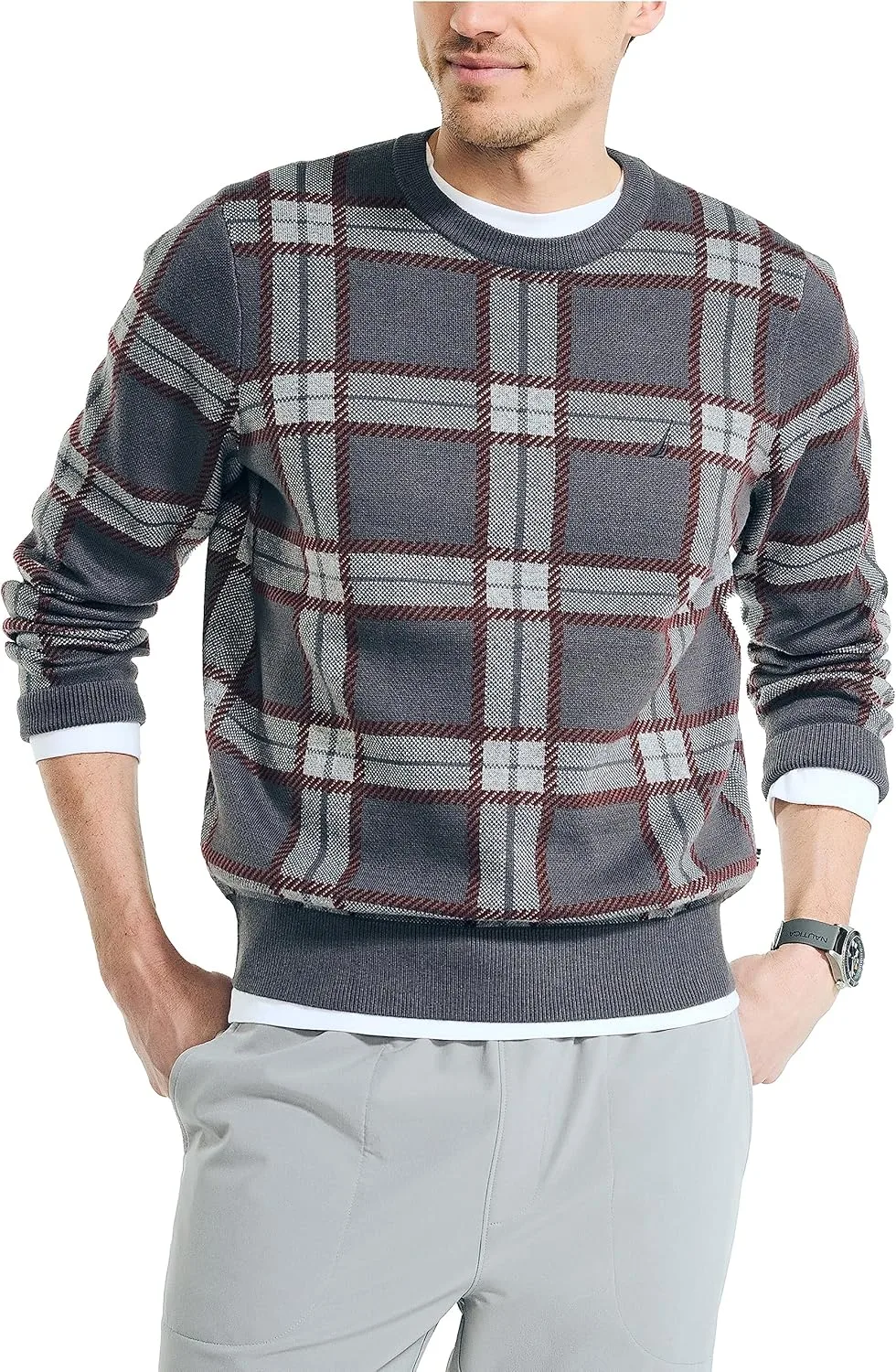 Мужской свитер Nautica Navtech Plaid Jacquard
Мужской свитер Nautica Navtech Plaid Jacquard