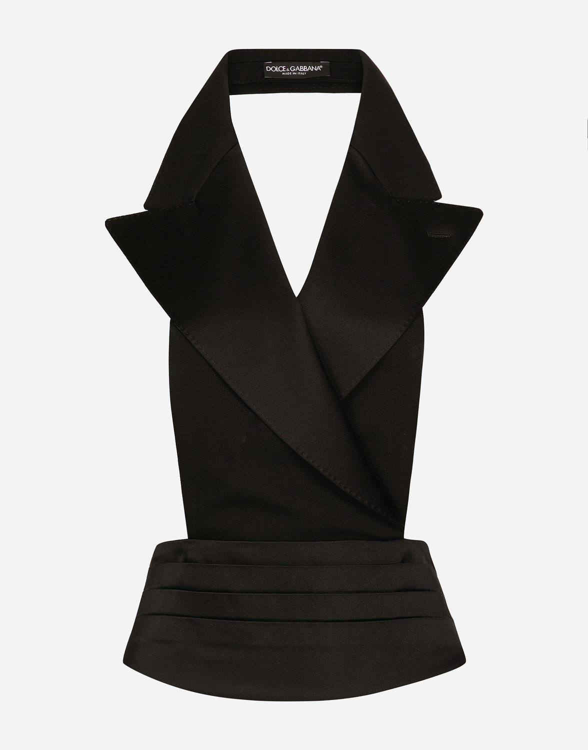 Двубортный жилет из шелкового атласа с глубоким вырезом на спине Dolce & Gabbana, черный
Двубортный жилет из шелкового атласа с глубоким вырезом на спине Dolce & Gabbana, черный