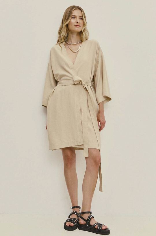 Льняное платье Answear Lab, бежевый
Льняное платье Answear Lab, бежевый