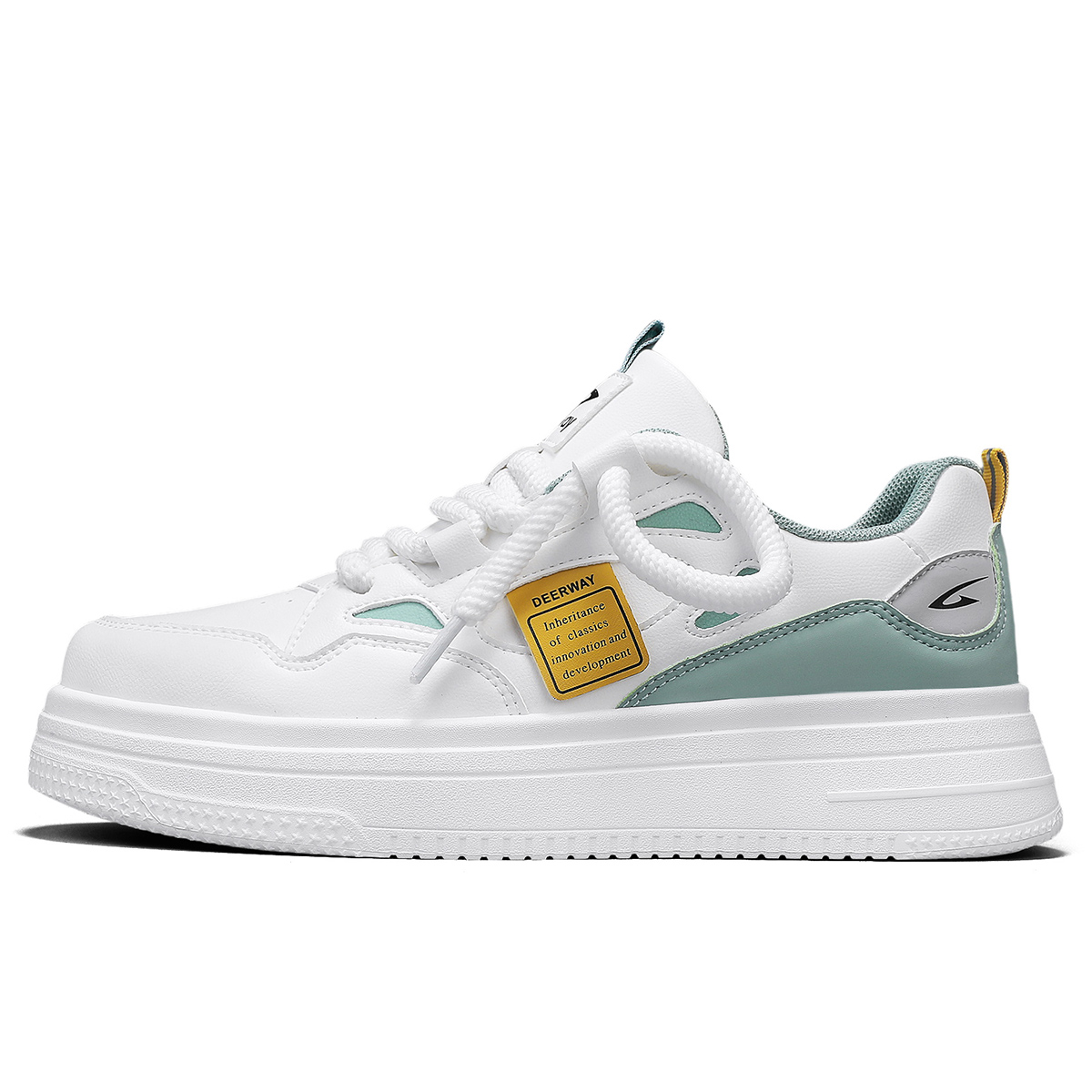 DEERWAY Нескользящие и износостойкие дышащие низкие кроссовки для скейтбординга мужские белые светло-зеленые
DEERWAY Нескользящие и износостойкие дышащие низкие кроссовки для скейтбординга мужские белые светло-зеленые