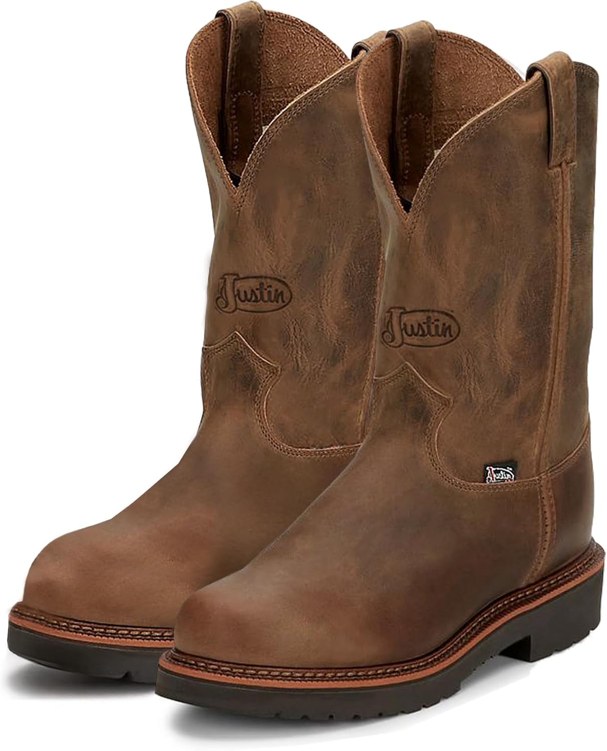 Ботинки Justin Blueprint 11 для мужчин- ковбойские ботинки с круглым носком из кожаной ткани и устойчивой к скольжению, с рейтингом EH, Tan Gaucho
Ботинки Justin Blueprint 11 для мужчин- ковбойские ботинки с круглым носком из кожаной ткани и устойчивой к скольжению, с рейтингом EH, Tan Gaucho