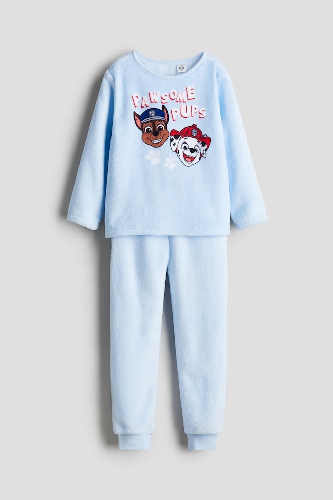 Велюровая пижама H&M, голубой 
Велюровая пижама H&M, голубой