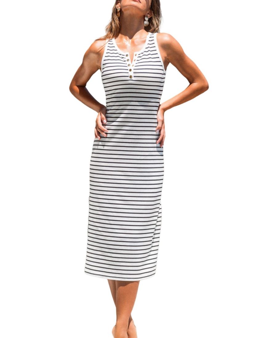 Женское полосатое пляжное платье миди Midtown Move Cupshe, White
Женское полосатое пляжное платье миди Midtown Move Cupshe, White