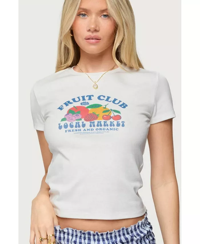 Женская футболка с принтом Fruit Club Edikted, белый
Женская футболка с принтом Fruit Club Edikted, белый