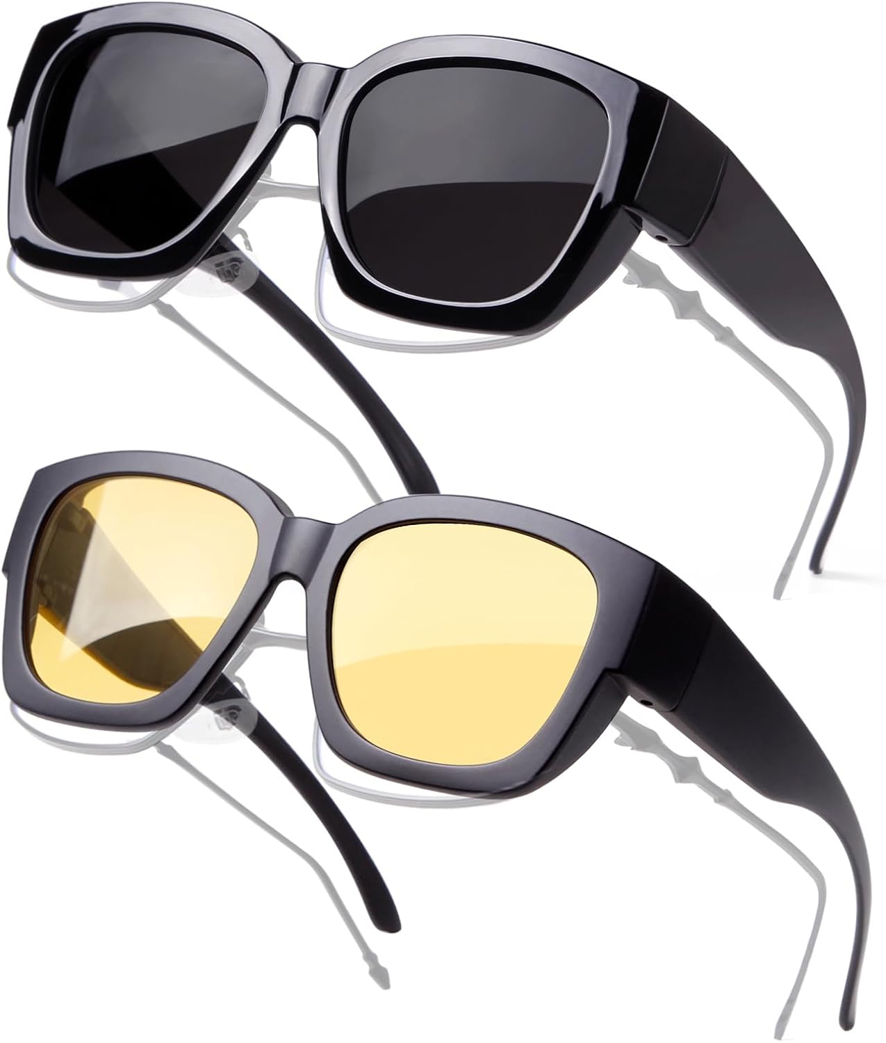 Комплект из 2 поляризованных солнцезащитных очков для женщин и мужчин с защитой UV400, большие квадратные очки для вождения Laurinny, 2 Pack(polarized): Glossy Black/Grey+matte Black/Yellow
Комплект из 2 поляризованных солнцезащитных очков для женщин и мужчин с защитой UV400, большие квадратные очки для вождения Laurinny, 2 Pack(polarized): Glossy Black/Grey+matte Black/Yellow