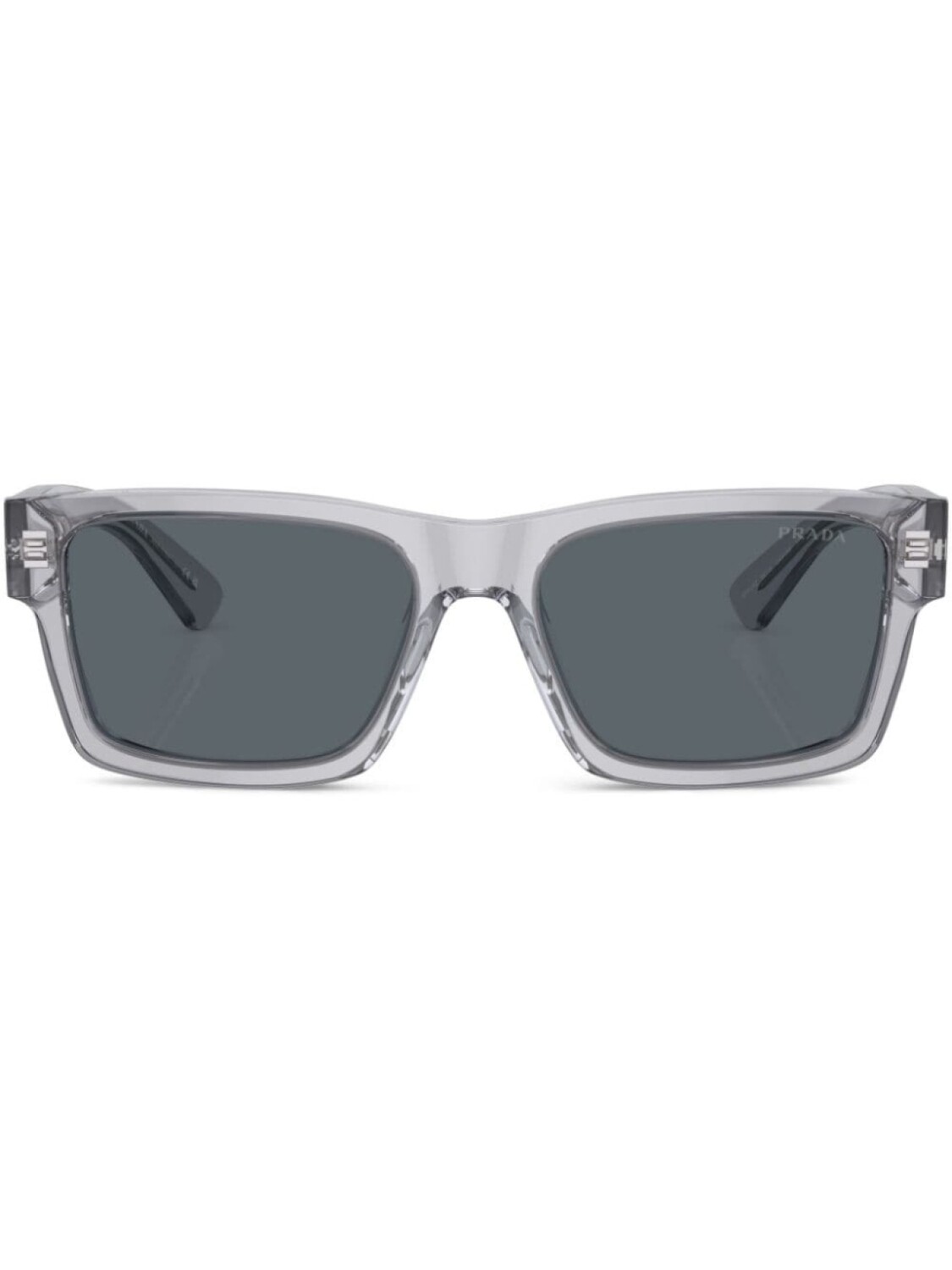 Prada Eyewear солнцезащитные очки в прямоугольной оправе, серый 
Prada Eyewear солнцезащитные очки в прямоугольной оправе, серый