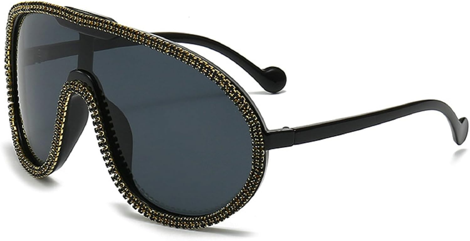 Крупные цельные солнцезащитные очки для женщин и мужчин, модные солнцезащитные очки со стразами, большая оправа, бриллиантовые очки, защита от УФ-излучения UV400 mincl, Black
Крупные цельные солнцезащитные очки для женщин и мужчин, модные солнцезащитные очки со стразами, большая оправа, бриллиантовые очки, защита от УФ-излучения UV400 mincl, Black