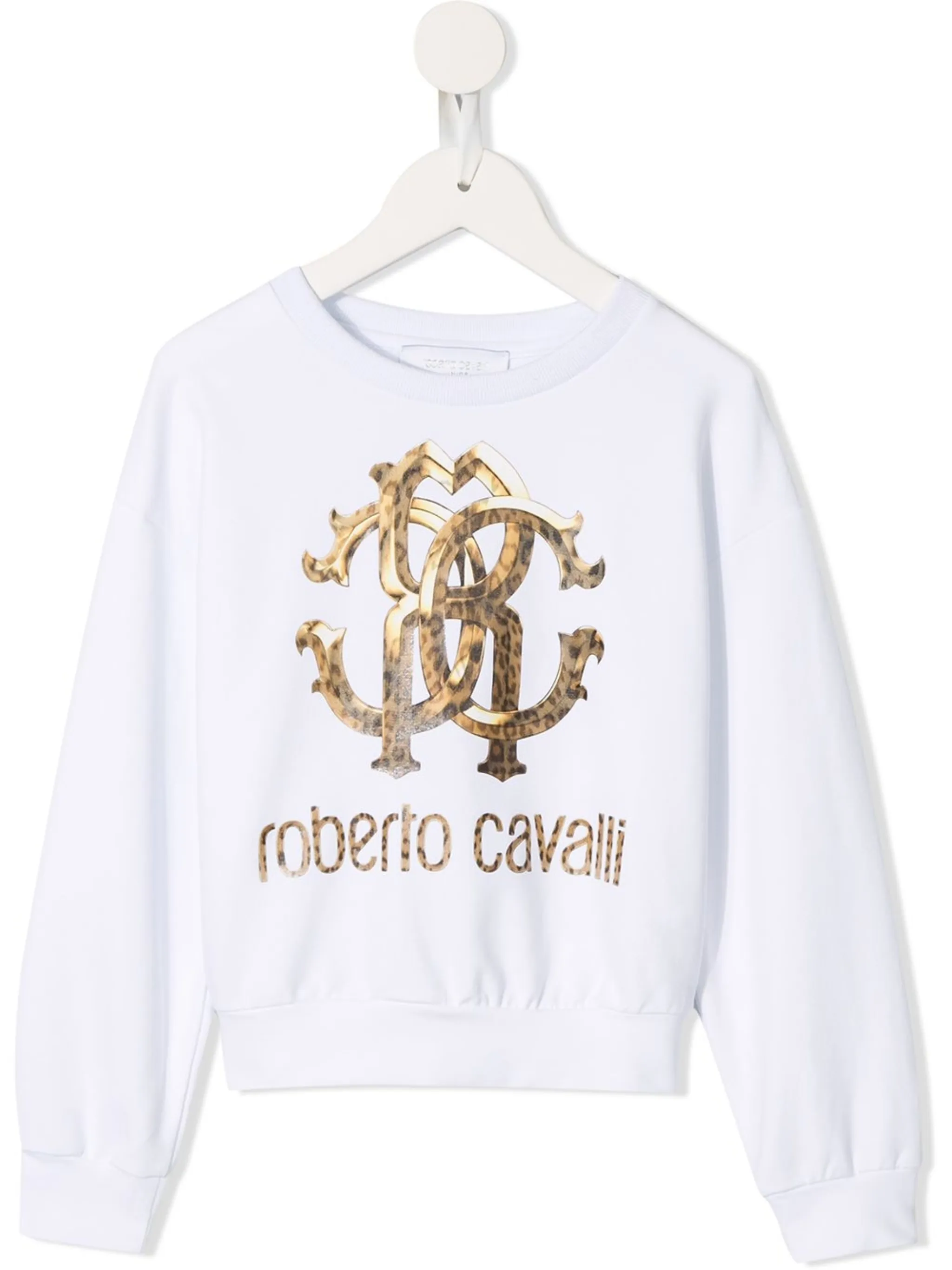 Белая толстовка с леопардовым принтом и логотипом Roberto Cavalli Junior
Белая толстовка с леопардовым принтом и логотипом Roberto Cavalli Junior