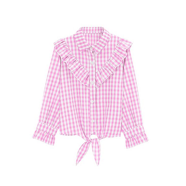 Детская блузка с длинным рукавом, пуговицами и рюшами Maxxis Merch, Pink Plaid
Детская блузка с длинным рукавом, пуговицами и рюшами Maxxis Merch, Pink Plaid