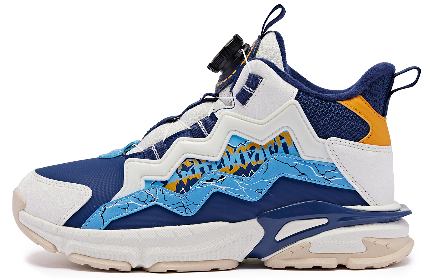 QIAODAN Детские баскетбольные кроссовки с высоким берцем и противоскользящим покрытием, цвет: спокойный синий / морской соленый синий, для подростков
QIAODAN Детские баскетбольные кроссовки с высоким берцем и противоскользящим покрытием, цвет: спокойный синий / морской соленый синий, для подростков