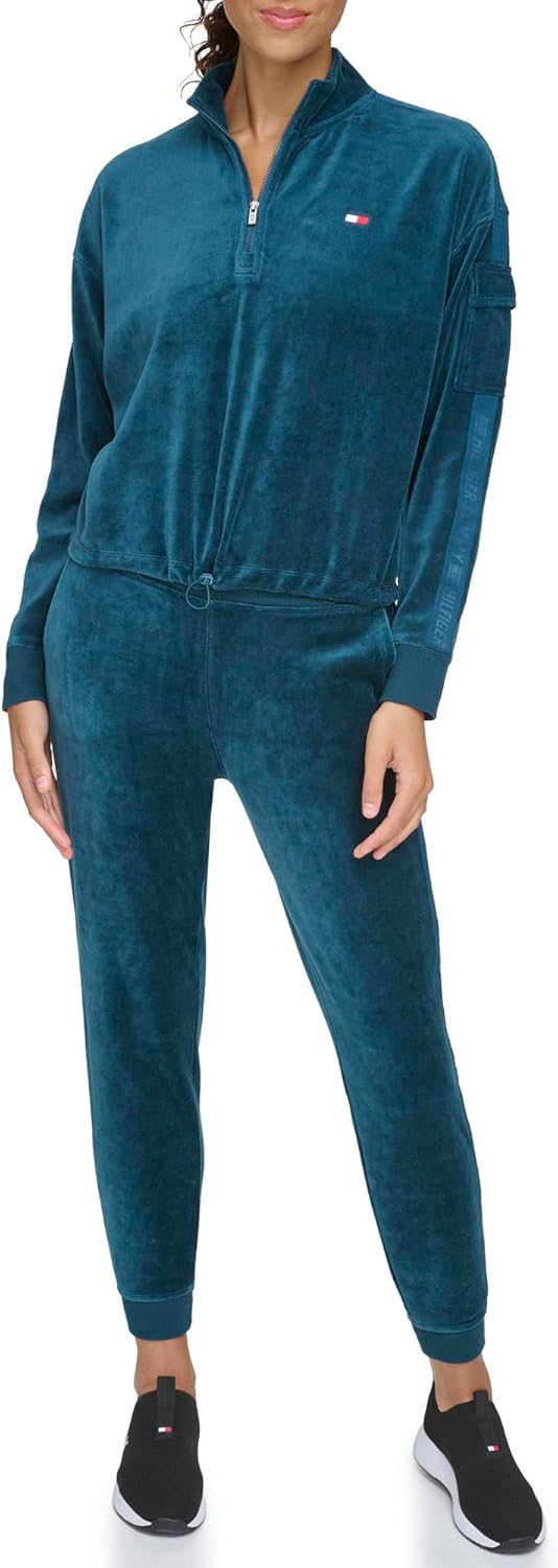 Женский укороченный велюровый свитер Tommy Hilfiger с тисненым логотипом и кантом на молнии, Oceanic Green
Женский укороченный велюровый свитер Tommy Hilfiger с тисненым логотипом и кантом на молнии, Oceanic Green