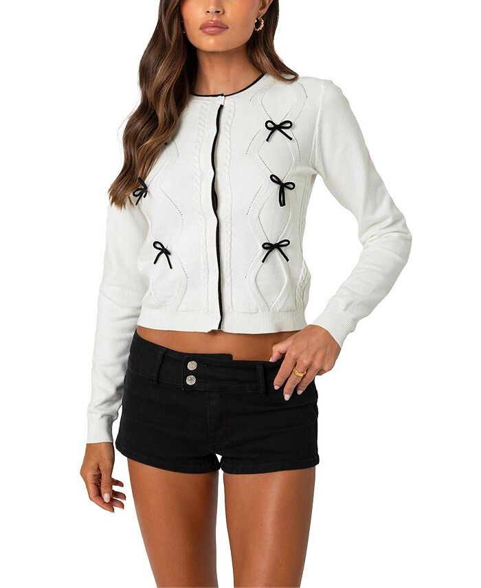 Кардиган Edikted с контрастным бантом, слоновая кость/кремовый
Кардиган Edikted с контрастным бантом, слоновая кость/кремовый