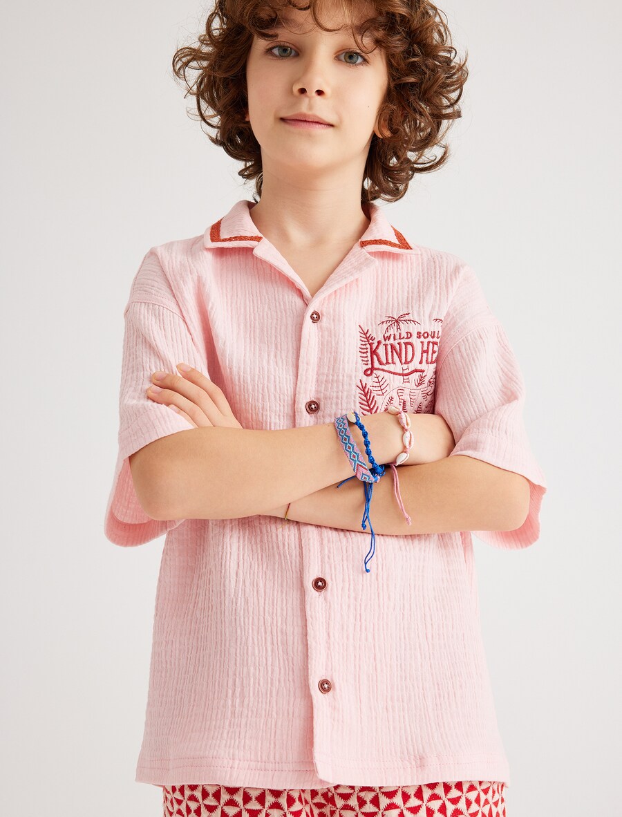 Удобная рубашка на пуговицах Koton, розовый
Удобная рубашка на пуговицах Koton, розовый