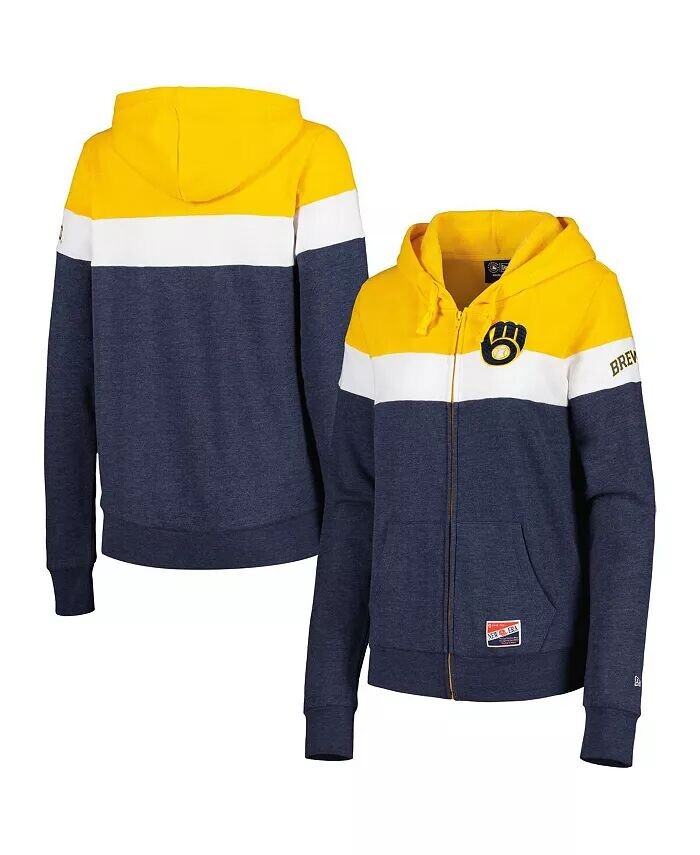 Женская куртка Heather Navy Milwaukee Brewers Colorblock с капюшоном на молнии New Era
Женская куртка Heather Navy Milwaukee Brewers Colorblock с капюшоном на молнии New Era