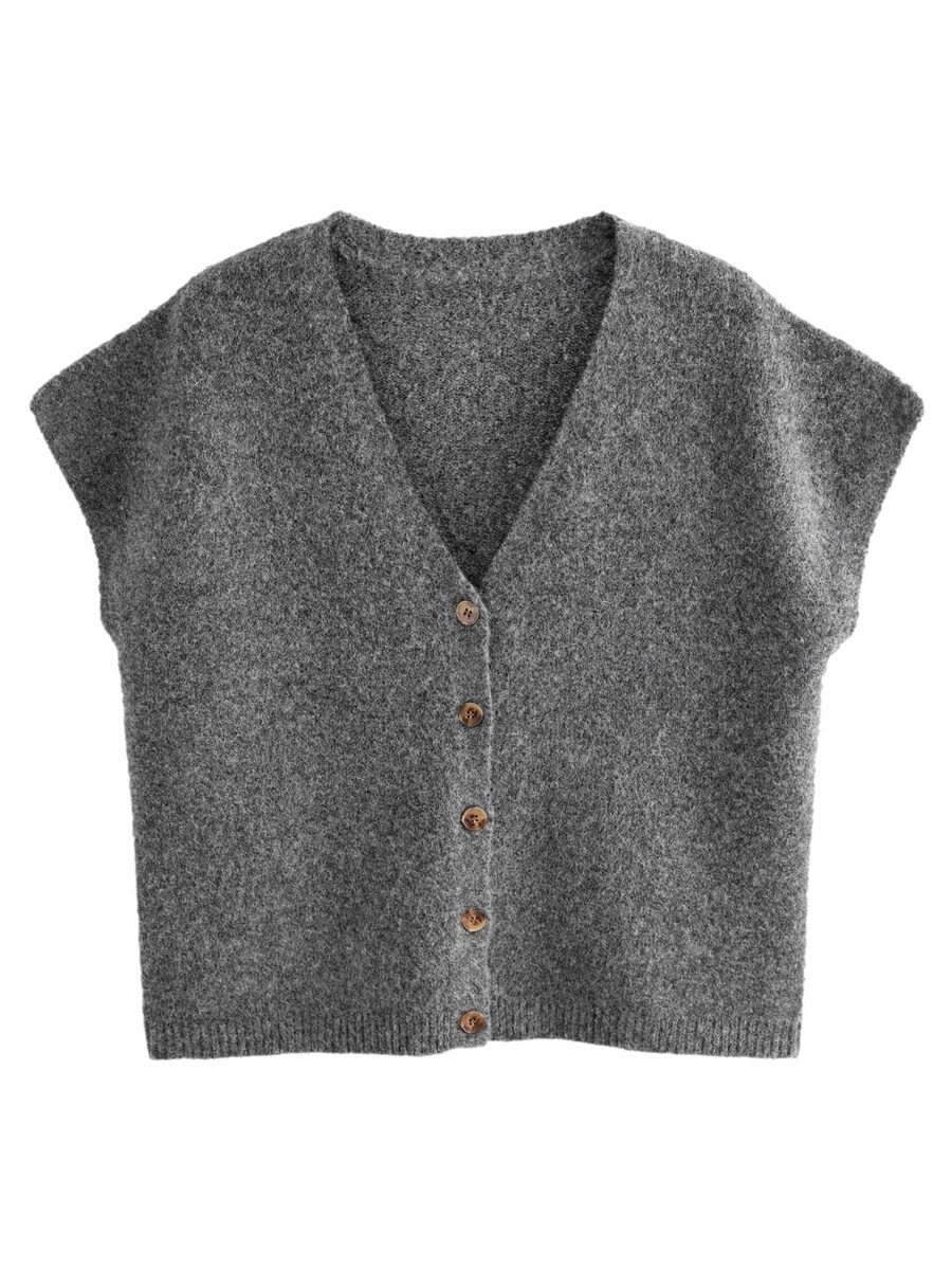 Вязаный жилет Next, пятнистый серый 
Вязаный жилет Next, пятнистый серый