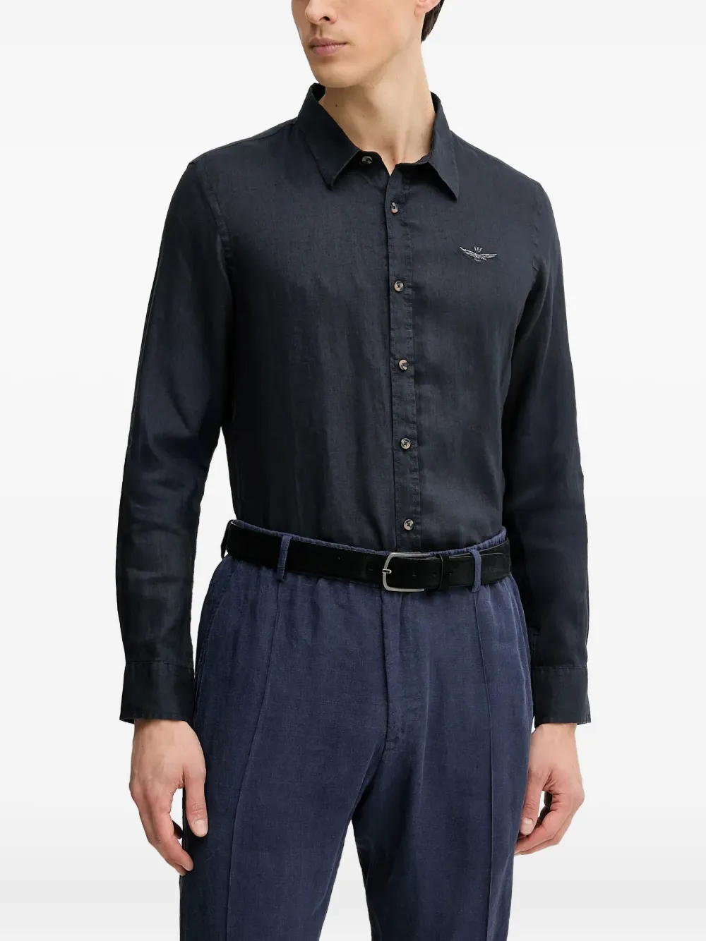 Льняная рубашка с вышивкой Aeronautica Militare, синий
Льняная рубашка с вышивкой Aeronautica Militare, синий