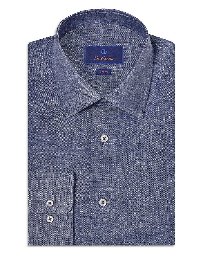 Рубашка классического кроя из льна, однотонная David Donahue, синий
Рубашка классического кроя из льна, однотонная David Donahue, синий