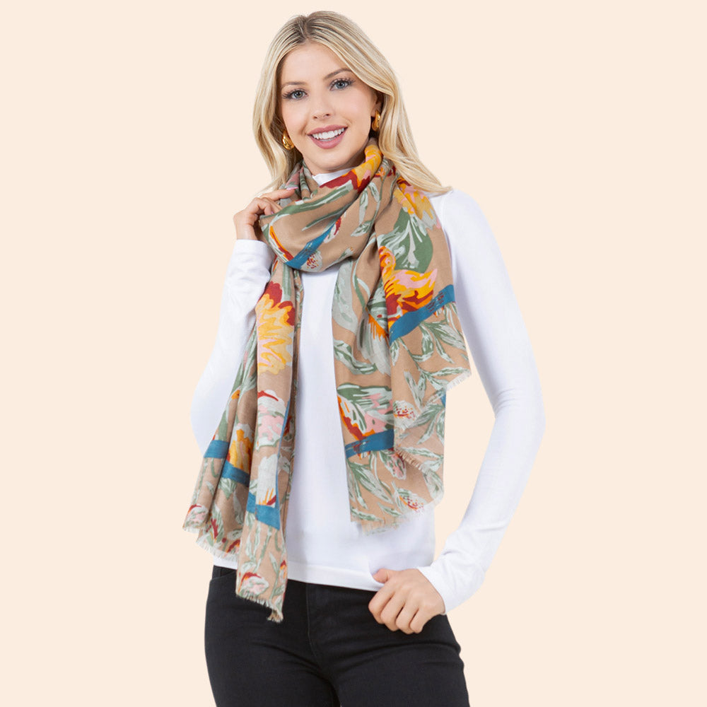 Легкий повседневный шарф с крупным цветочным узором Truedames, коричневый
Легкий повседневный шарф с крупным цветочным узором Truedames, коричневый