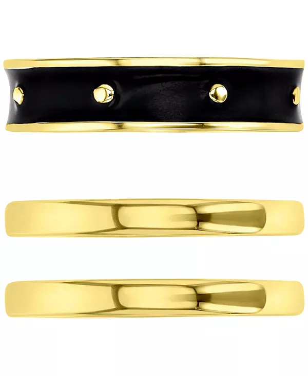 Комплект из 3 эмалевых и полированных колец из стерлингового серебра с 14-каратным золотом Macy'S, black/gold
Комплект из 3 эмалевых и полированных колец из стерлингового серебра с 14-каратным золотом Macy'S, black/gold