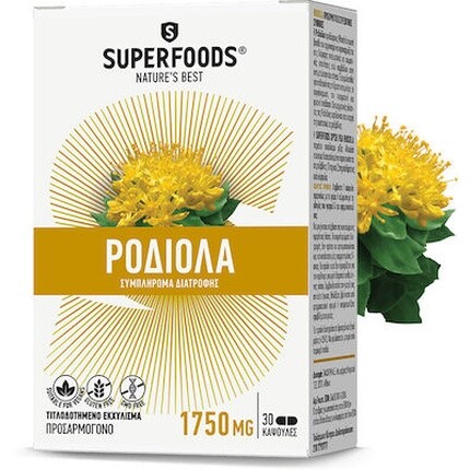 Пищевая добавка «Родиола» для снятия стресса - 30 капсул Superfoods
Пищевая добавка «Родиола» для снятия стресса - 30 капсул Superfoods